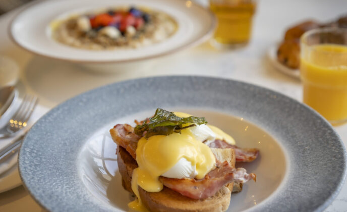 Freshly cooked Eggs Benedict at The Metropole hotel Cork