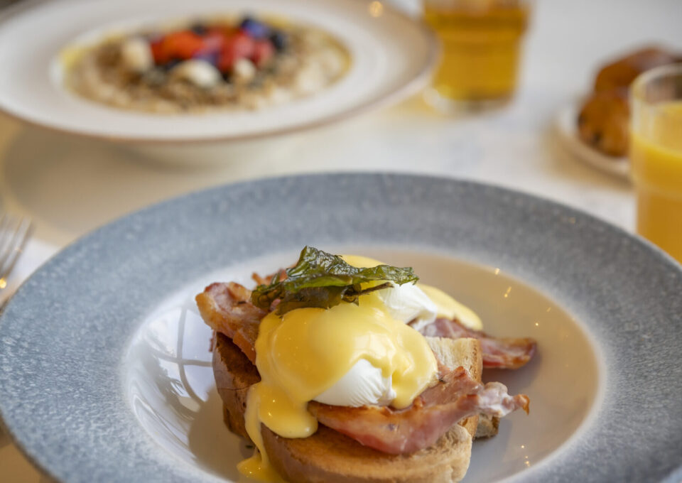 Freshly cooked Eggs Benedict at The Metropole hotel Cork