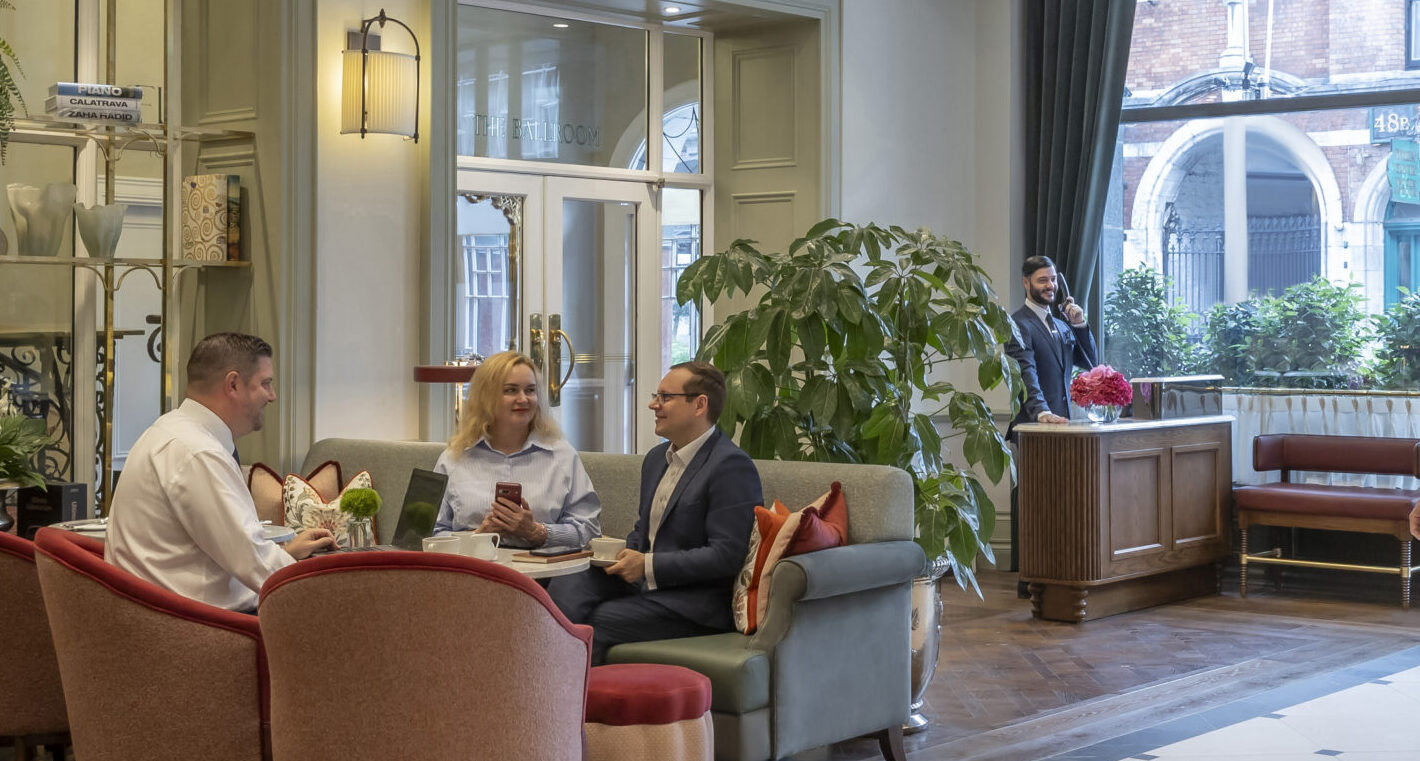 Group meeting at the Metropole Hotel lobby in Cork city
