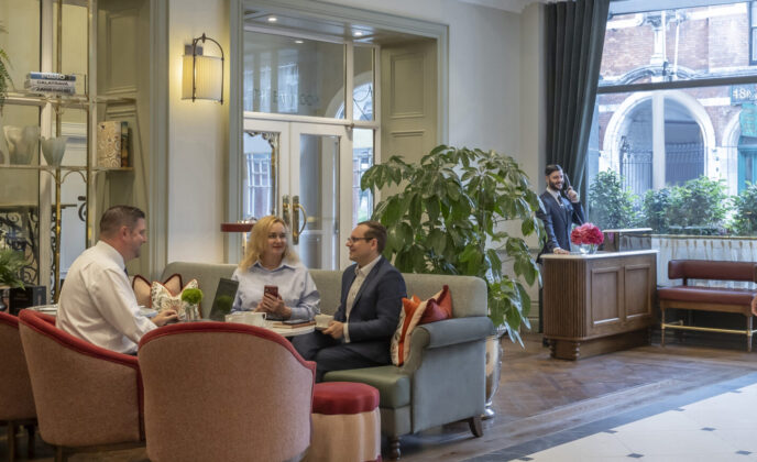 Group meeting at the Metropole Hotel lobby in Cork city