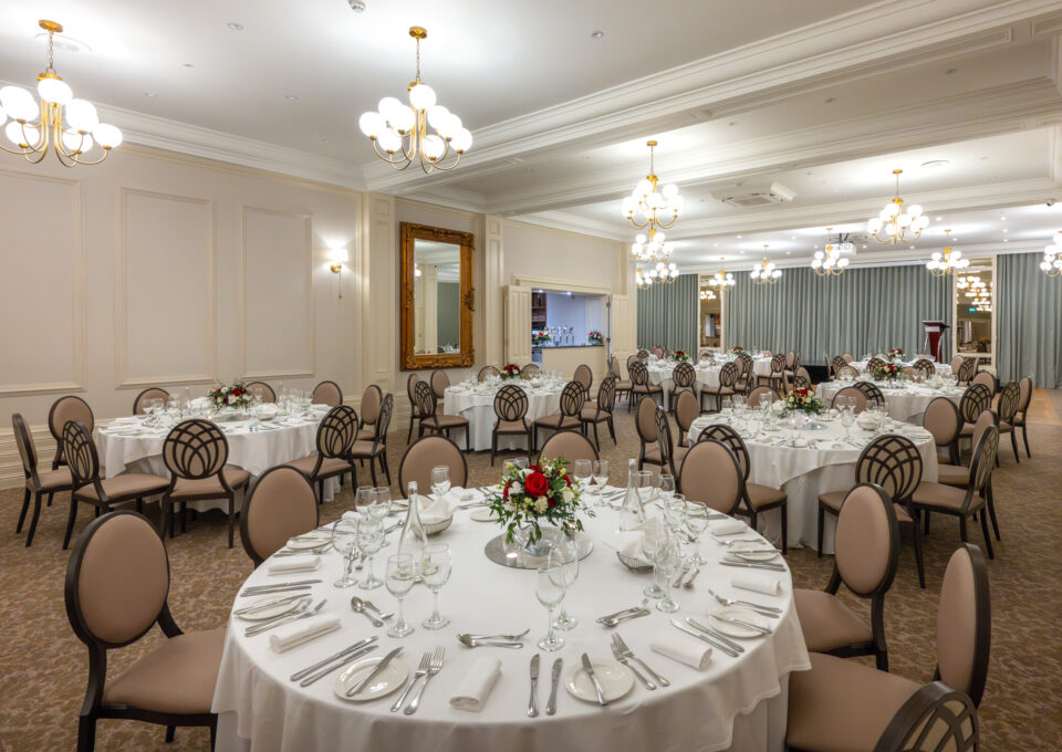 Gradualtion Ball set up in the Ballroom at the Metropole hotel cork