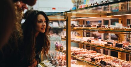 Couple at the English Market in Cork city Staying at The Metropole Hotel