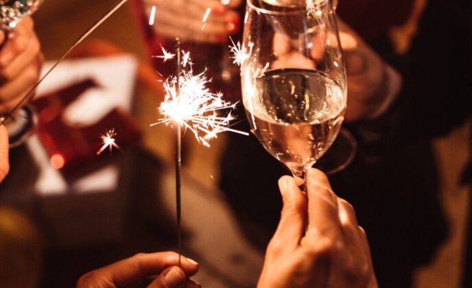 Champagne toast at New Years eve ball in the Metropole Hotel cork city