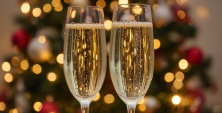 Champagne glasses christmas