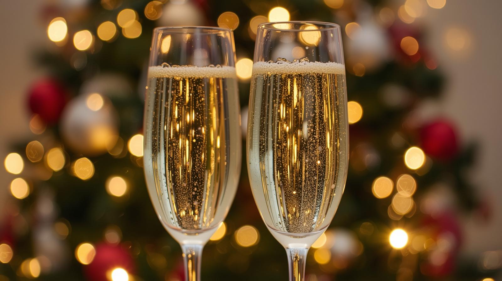 Champagne glasses christmas