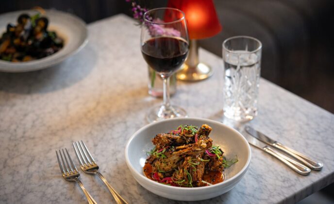 Starters with red wine